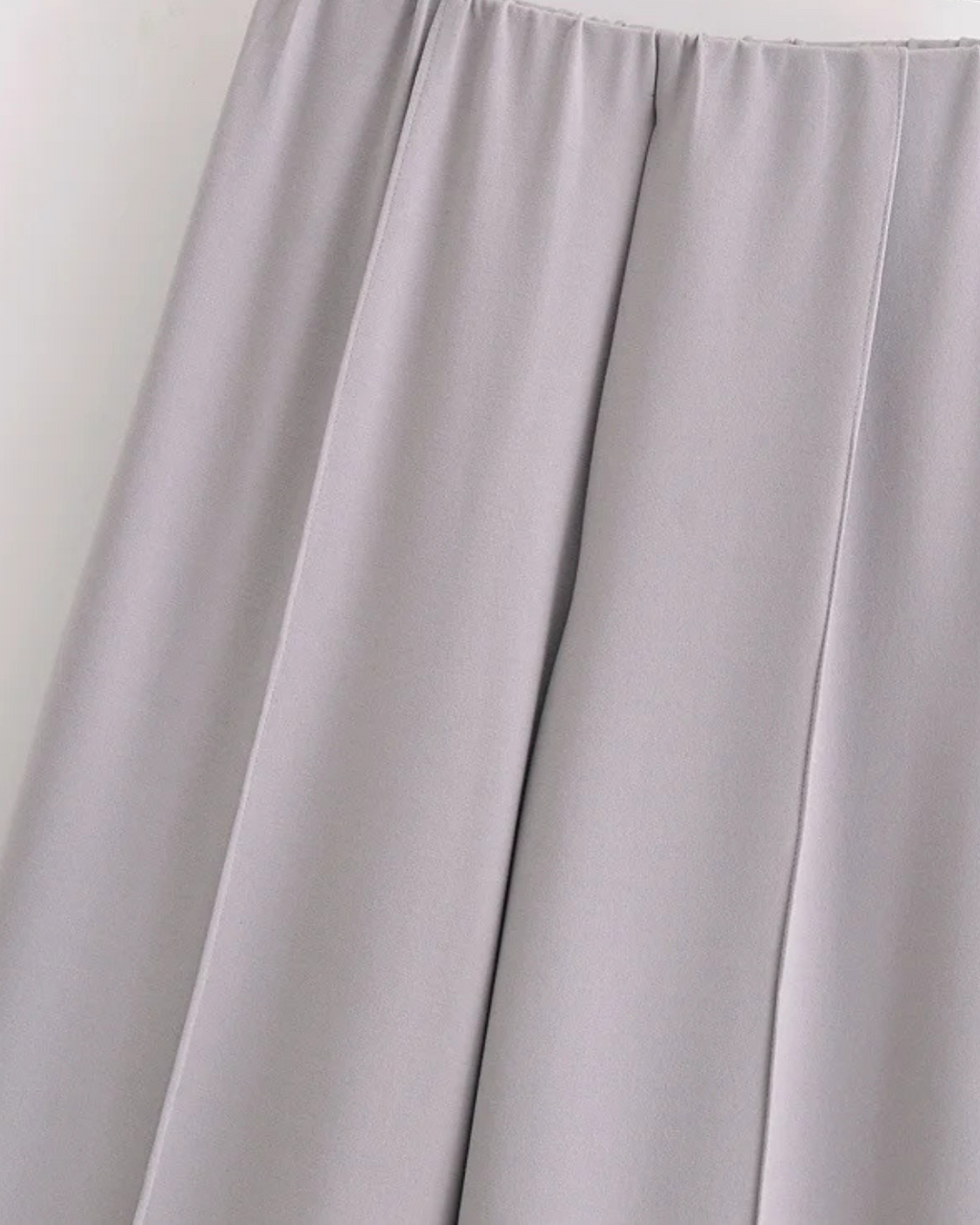 2-Delige Set met Slim Fit Top en Broek in Stretchstof voor Dames