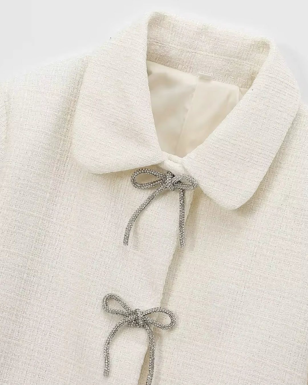 Vintage Effen Herfstjas met Strikjes en Knopen voor Dames