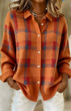 Anna™ | Zacht geruit gebreid vest